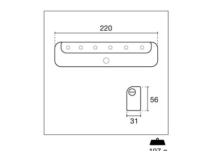 CENTURY LUCE LED PER ARMADI A BATTERIA CON SENSORE MOD. SOLIDEA