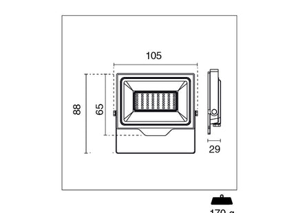 CENTURY PROIETTORE LED SMILE SENSOR 230V 10W 4000K 1000LM IP65