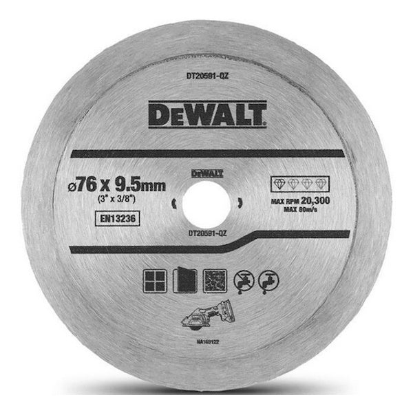 DEWALT DISCO DA TAGLIO DIAMANTATO A CORONA CONTINUA D.MM 76X1,3X10,0