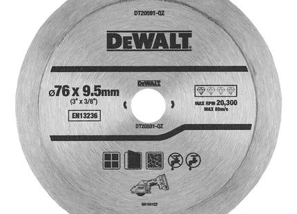 DEWALT DISCO DA TAGLIO DIAMANTATO A CORONA CONTINUA D.MM 76X1,3X10,0