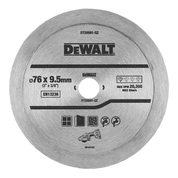 DEWALT DISCO DA TAGLIO DIAMANTATO A CORONA CONTINUA D.MM 76X1,3X10,0