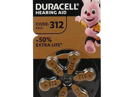 DURACELL BATTERIE TAB312 MARRONE PER ACUSTICA BLISTER DA PZ6