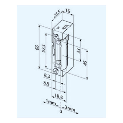ASSA ABLOY INCONTRO ELETTRICO PER SERRATURE DA INFILARE MOD.118E 10-24V