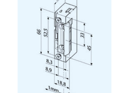 ASSA ABLOY INCONTRO ELETTRICO PER SERRATURE DA INFILARE MOD.118 10-24V