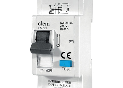 ELETTROCANALI INTERRUTTORE DIFFERENZIALE PURO 2P 2 MODULI 30 MA  25A