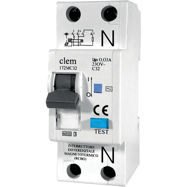 ELETTROCANALI INTERRUTTORE MAGNETOTERMICO/DIFFERENZIALE 1P+N 2 MODULI