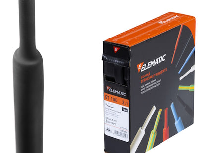 ELEMATIC GUAINA TERMORESTRINGENTE ET100 COLORE NERO IN BOX