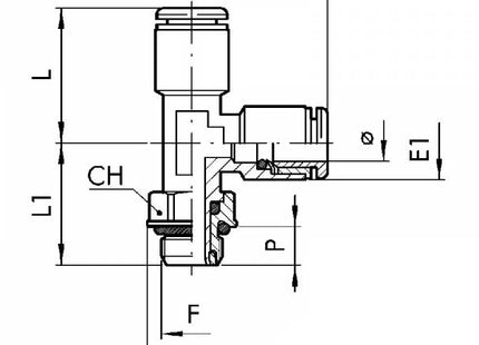 EUROFIT RACCORDO ART. 738 T LATERALE MASCHIO GIREVOLE