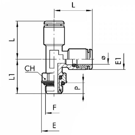 EUROFIT RACCORDO ART. 738 T LATERALE MASCHIO GIREVOLE