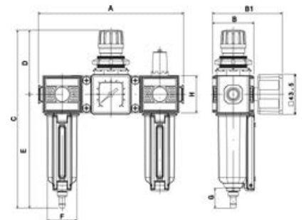 ANI ART. E/13/2 1/4"F GRUPPO FILTRO REGOLATORE E LUBRIFICATORE MODULARE