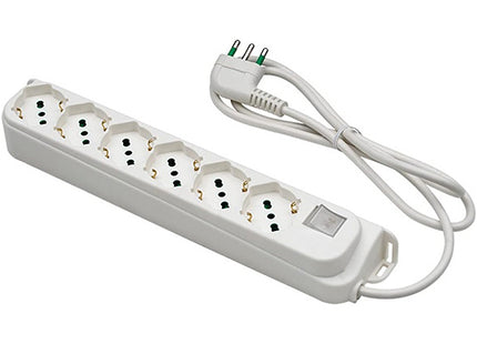 FME MULTIPRESA 6 PRESE + INTERRUTTORE CAVO MT1,5 SPINA 16A 250V