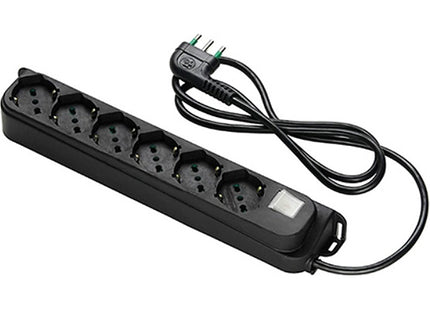 FME MULTIPRESA 6 PRESE + INTERRUTTORE CAVO MT1,5 SPINA 16A 250V