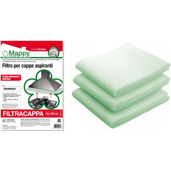 MAPPY FILTRACAPPA FILTRO PER CAPPE IN FIBRA DI POLIESTERE CM40X80