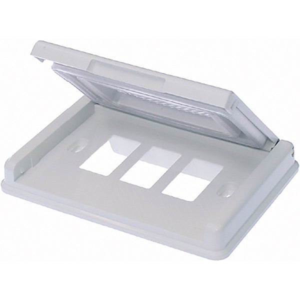 FAEG PLACCA AUTOPORTANTE PROTETTA 3 POSTI CON PORTELLO IP55 BIANCO