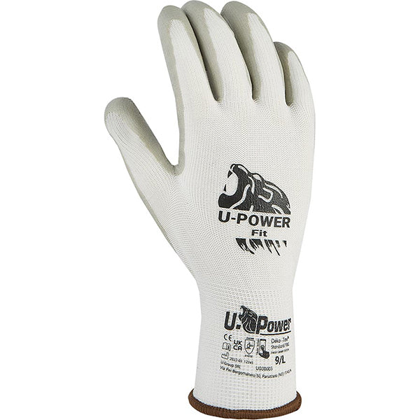 U-POWER GUANTI MOD. FIT COLORE BIANCO/GRIGIO