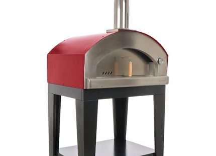 ROSSOFUOCO FORNO A LEGNA NONNA LUISA ROSSO CON CARRELLO VERNICIATO NERO