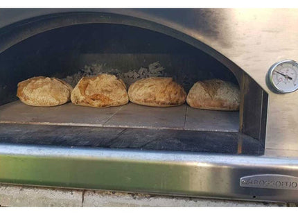 ROSSOFUOCO FORNO A LEGNA NONNA LUISA ROSSO CON CARRELLO VERNICIATO NERO