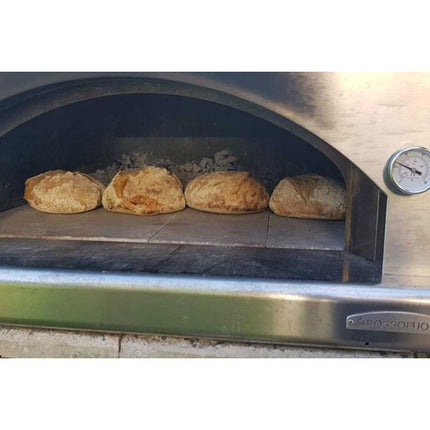 ROSSOFUOCO FORNO A LEGNA NONNA LUISA ROSSO CON CARRELLO VERNICIATO NERO