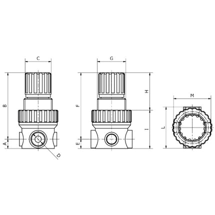 KONFIT RIDUTTORE DI PRESSIONE ART. FR80 4 FORI DA 1/4" ARIA COMPRESSA