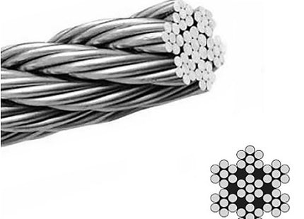 FUNE IN ACCIAIO INOX AISI 316 A 49 FILI (TIPO 7X7)