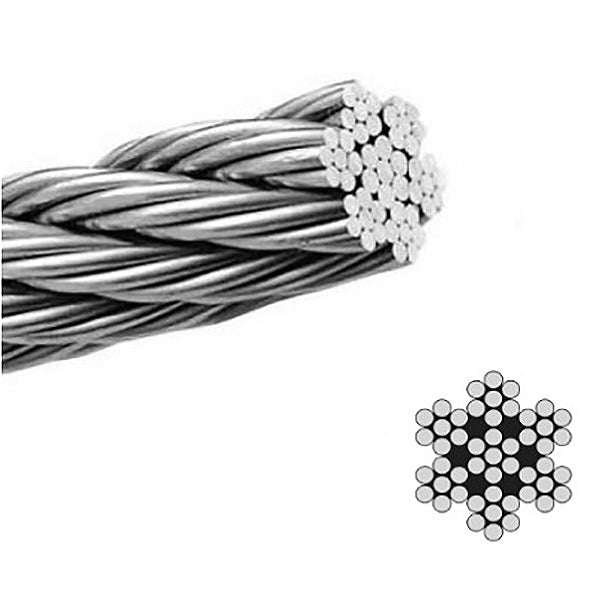 FUNE IN ACCIAIO INOX AISI 316 A 49 FILI (TIPO 7X7)