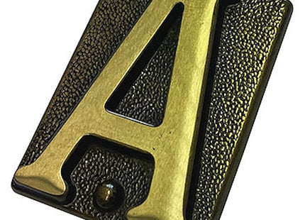 SILMEC LETTERA CIVICA "A" IN OTTONE ANTICO MM60X80 PER PLACCA
