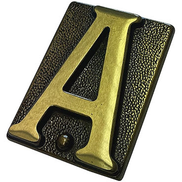 SILMEC LETTERA CIVICA "A" IN OTTONE ANTICO MM60X80 PER PLACCA