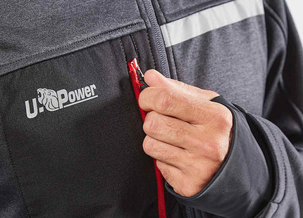 U-POWER FELPA IN TESSUTO CON ZIP GALAXY COLORE ASPHALT GREY