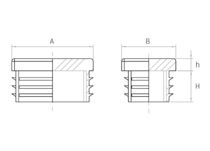GAMM PUNTALE PER TUBI RETTANGOLARI MOD. TR