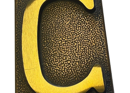 SILMEC LETTERA CIVICA "C" IN OTTONE ANTICO MM60X80 PER PLACCA