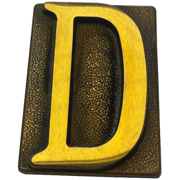 SILMEC LETTERA CIVICA "D" IN OTTONE ANTICO MM60X80 PER PLACCA