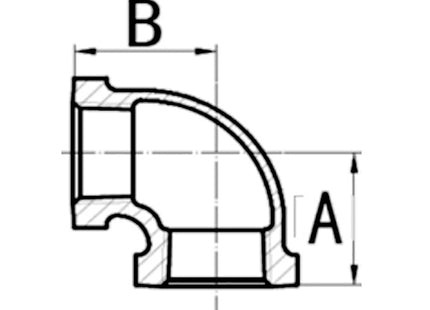 GT COMIS ART1212 GOMITO IN GHISA A 90° FEMMINA/FEMMINA