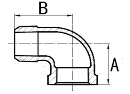 GT COMIS ART1214 GOMITO IN GHISA A 90° MASCHIO/FEMMINA