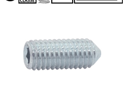 GRANI PUNTA CONICA ESAGONO INCASSATO IN ACCIAIO ZINCATO UNI 5927