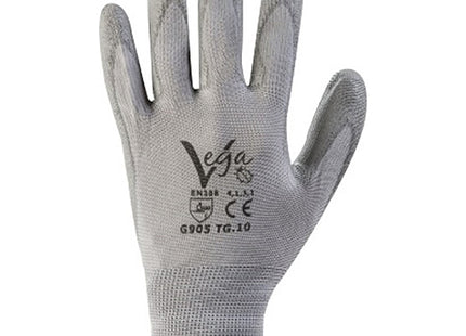 GUANTI BOX MOD. 905 NYLON E POLIURETANO GRIGIO CONF.DA 12 PAIA