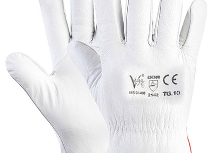 GUANTI BOX IN PELLE FIORE BOVINO COLORE BIANCO CONF.DA 12 PAIA