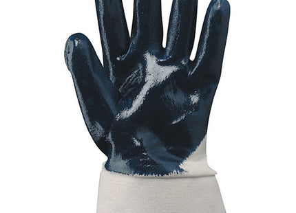 GUANTI MOD. BROK 700 IN JERSEY E NBR COLORE BIANCO/BLU