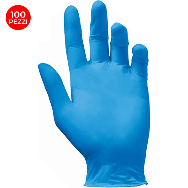 GUANTI REFLEXX MOD. N80B IN NITRILE COLORE BLU CONF.DA PZ.100