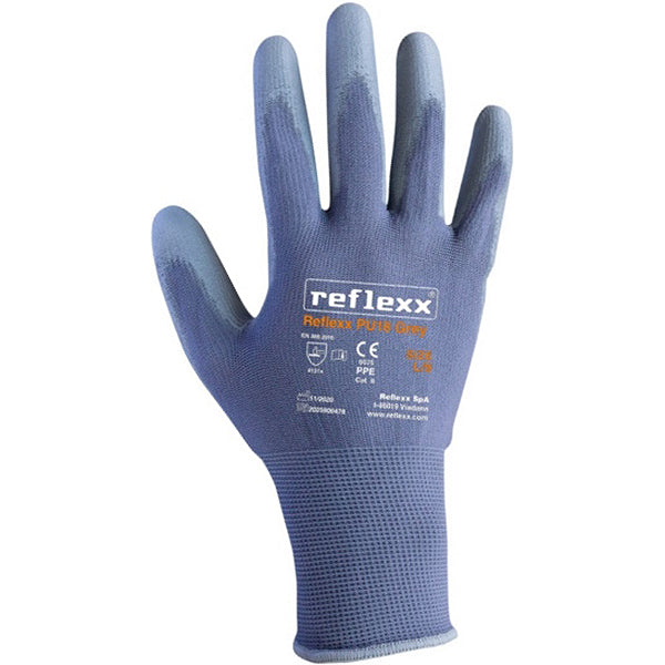 GUANTI REFLEXX MOD. PU18 GREY IN POLIURETANO COLORE GRIGIO