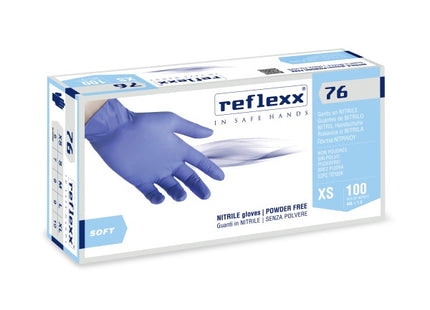 GUANTI REFLEXX MOD. R76 IN NITRILE COLORE AZZURRO CONF.DA PZ.100