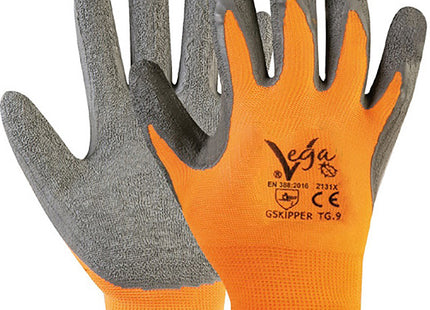 GUANTI MOD. SKIPPER IN NYLON E COTONE COLORE GRIGIO/ARANCIO