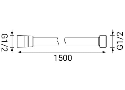 IDRO-BRIC FLESSIBILE DOCCIA ACCIAIO ATTACCO CONICO 1/2" CM150 CROMATO