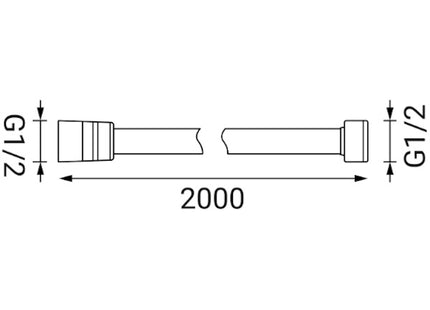 IDRO-BRIC FLESSIBILE DOCCIA ACCIAIO ATTACCO CONICO 1/2" CM200 CROMATO