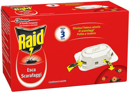 RAID INSETTICIDA ESCA PER SCARAFAGGI IN CONFEZIONE DA 6 CASETTE