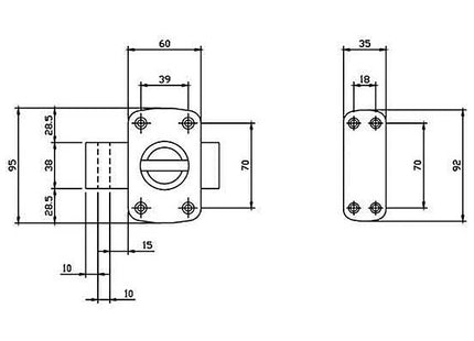 ISEO SERRATURA VERROU 2 MANDATE POMOLO INT.CIL.MM50 ENTR.MM30 AMBIDESTRA