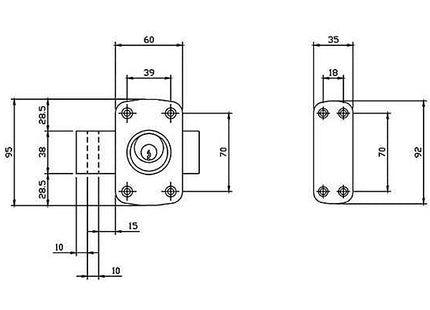 ISEO SERRATURA DA APPLICARE TIPO VERROU ENTRATA MM30 AMBIDESTRA