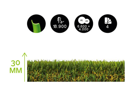 Prato Sintetico VISA Garden - Modello BARBADOS 30MM