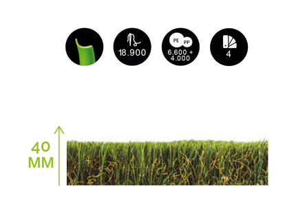 Prato Sintetico VISA Garden - Modello MÓNACO 40MM