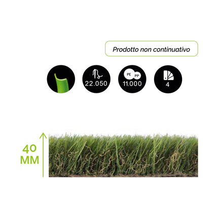 Prato Sintetico VISA Garden - Modello MILAN 40MM - Edizione Limitata