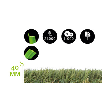 Prato Sintetico VISA Garden - Modello MARKEN 40MM Premium